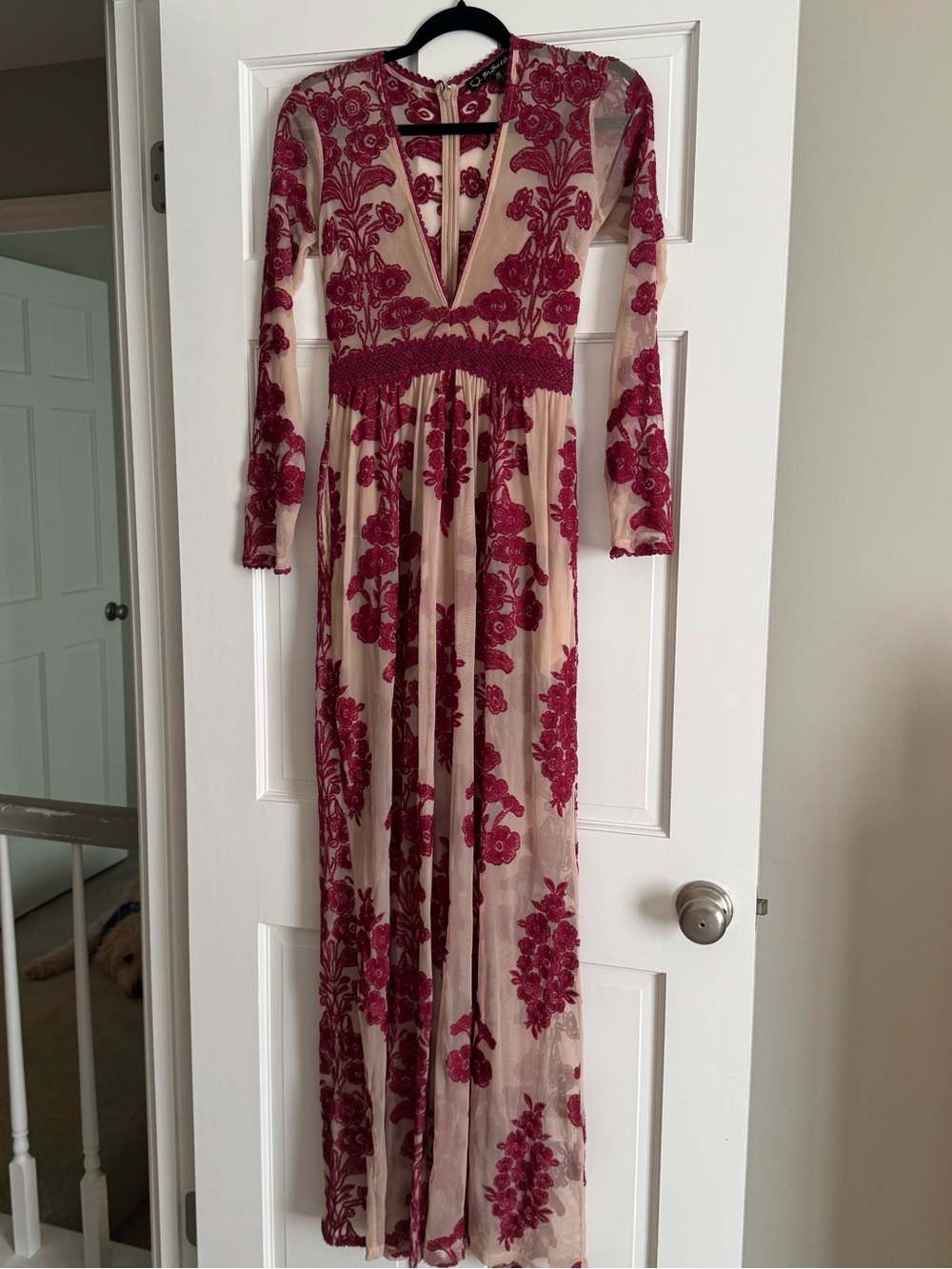 For Love & Lemons Temecula Maxi Dress Wine Size Small